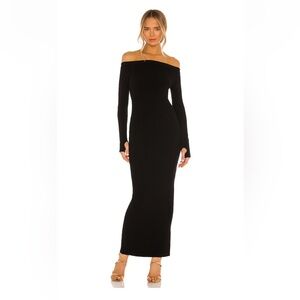Off Shoulder Long Sleeve Maxi Dress Michael Costello